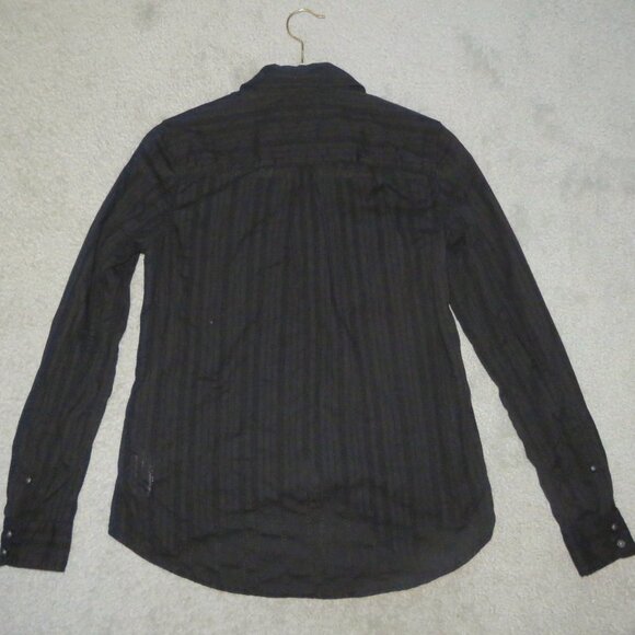 Gap Black Size XS Crinkle Fitted Boyfriend 100% Cotton Button Up Shirt Blouse XS - Picture 4 of 14